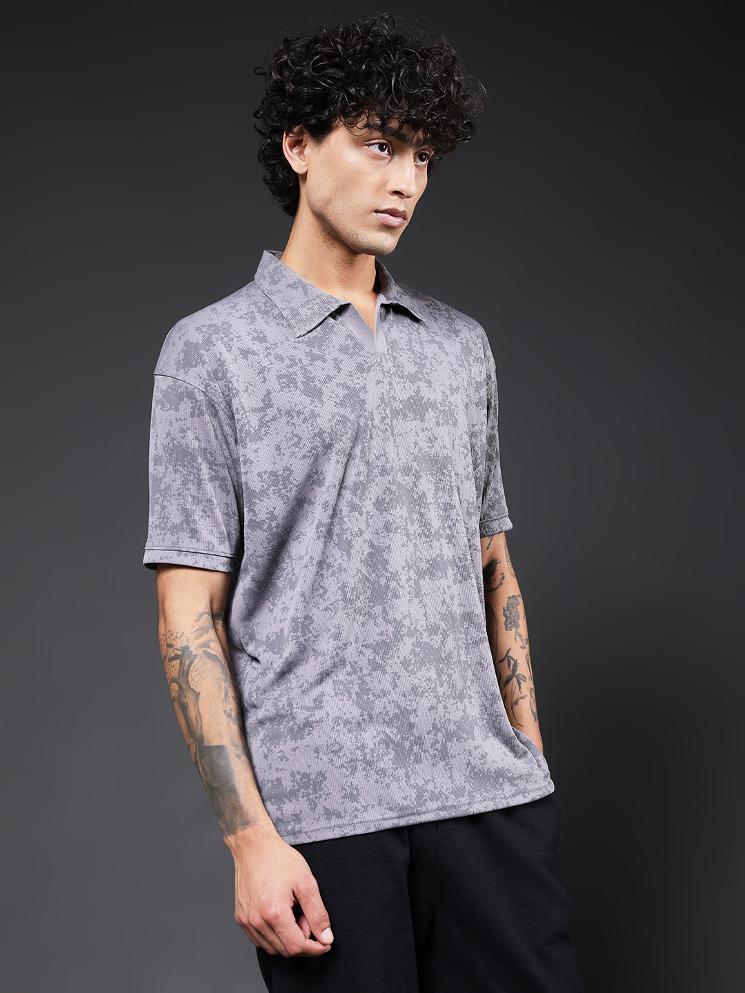 Men Relaxed Fit Printed Polo T-Shirt