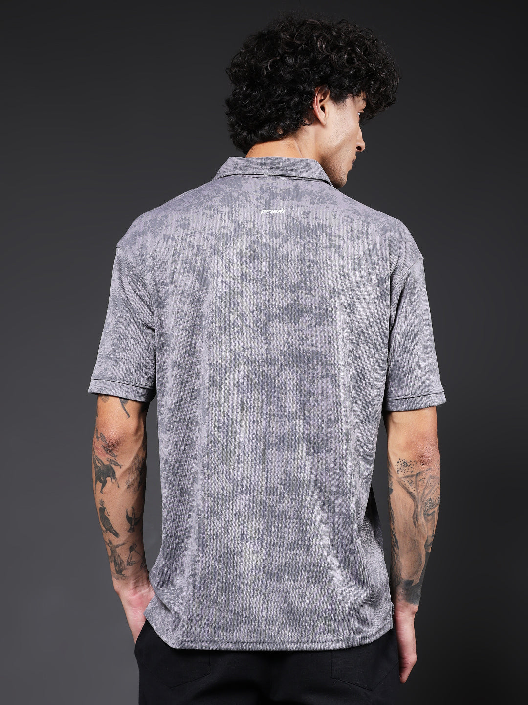 Men Relaxed Fit Printed Polo T-Shirt