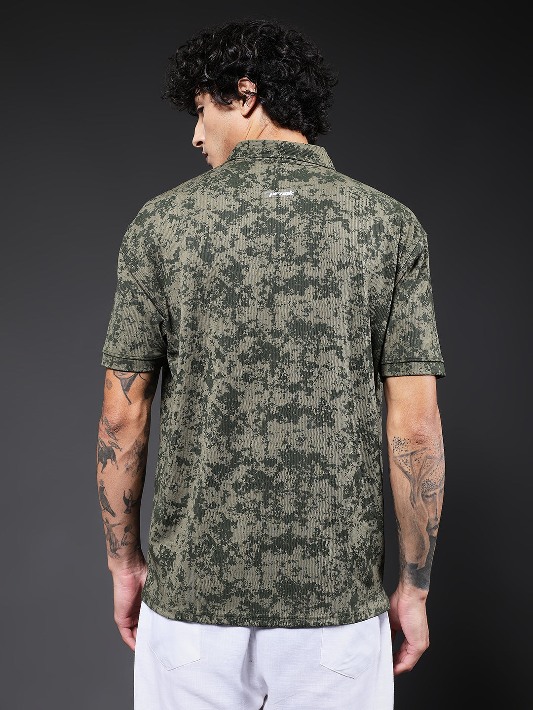 Men Relaxed Fit Printed Polo T-Shirt