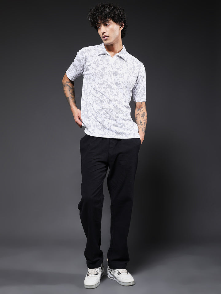 Men Relaxed Fit Printed Polo T-Shirt
