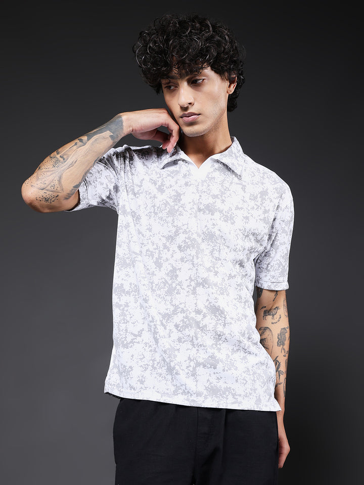 Men Relaxed Fit Printed Polo T-Shirt