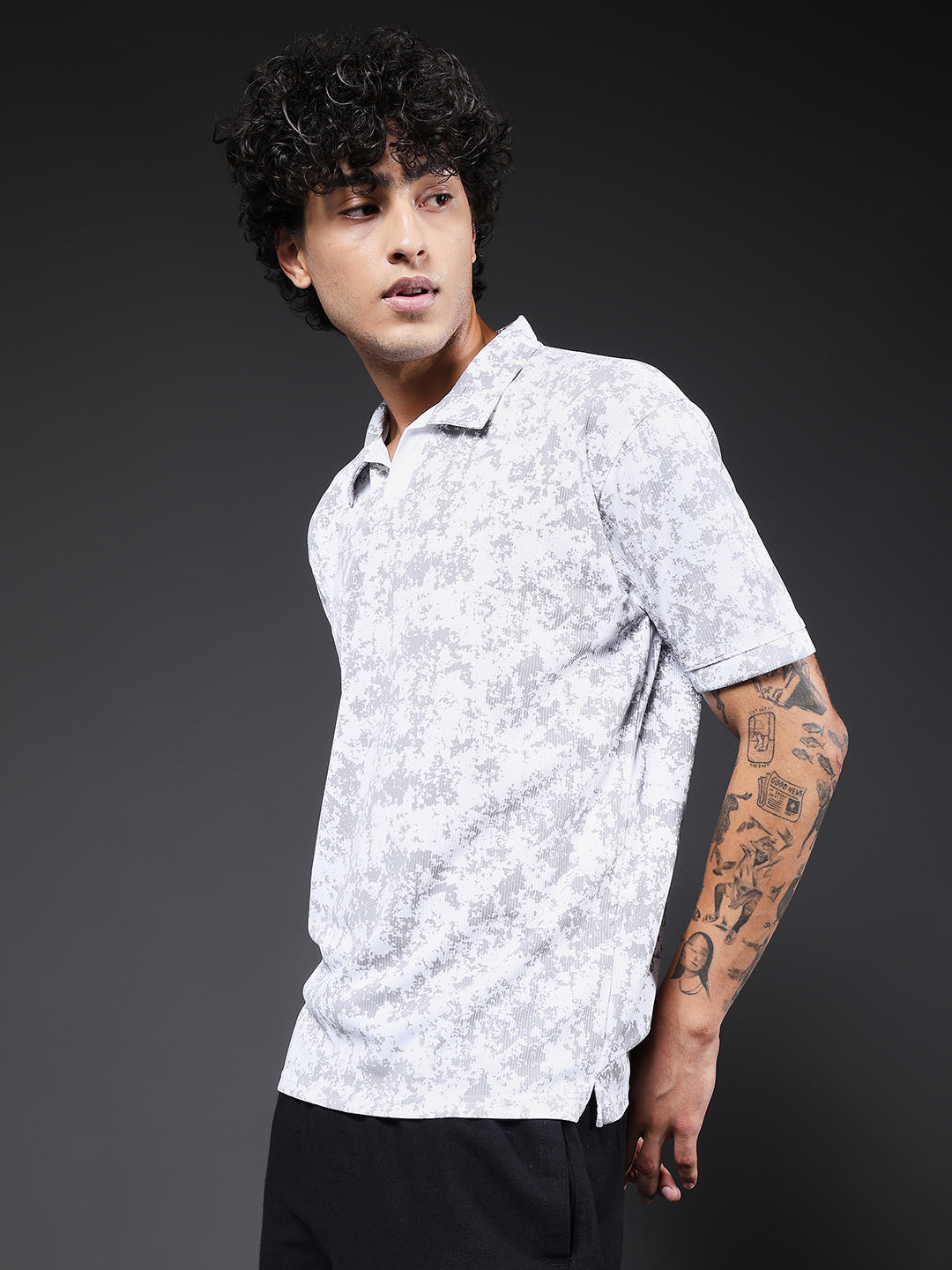 Men Relaxed Fit Printed Polo T-Shirt