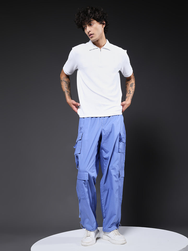 Parachute Pants For Men - Denim Blue