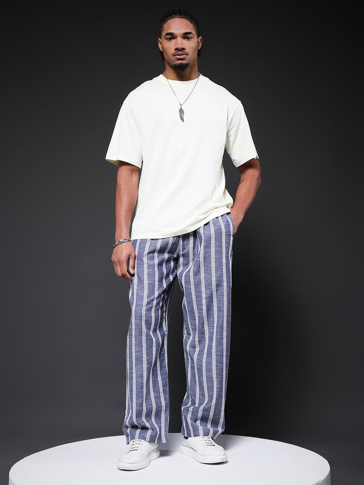 Men Striped lounge pants