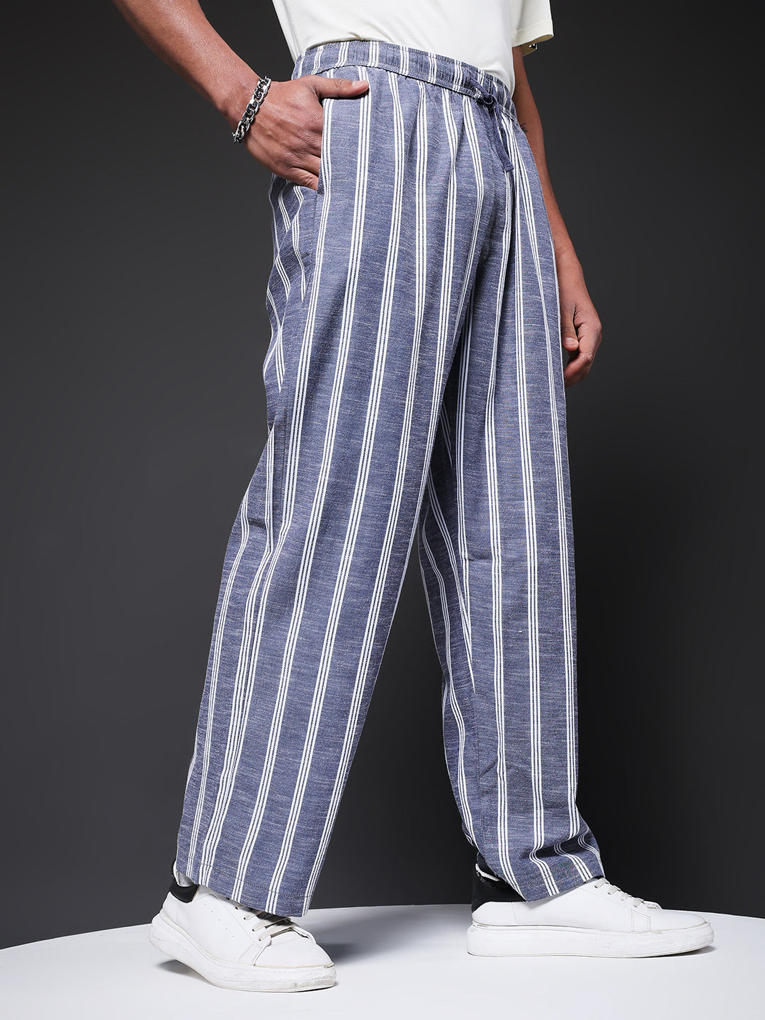 Men Striped lounge pants