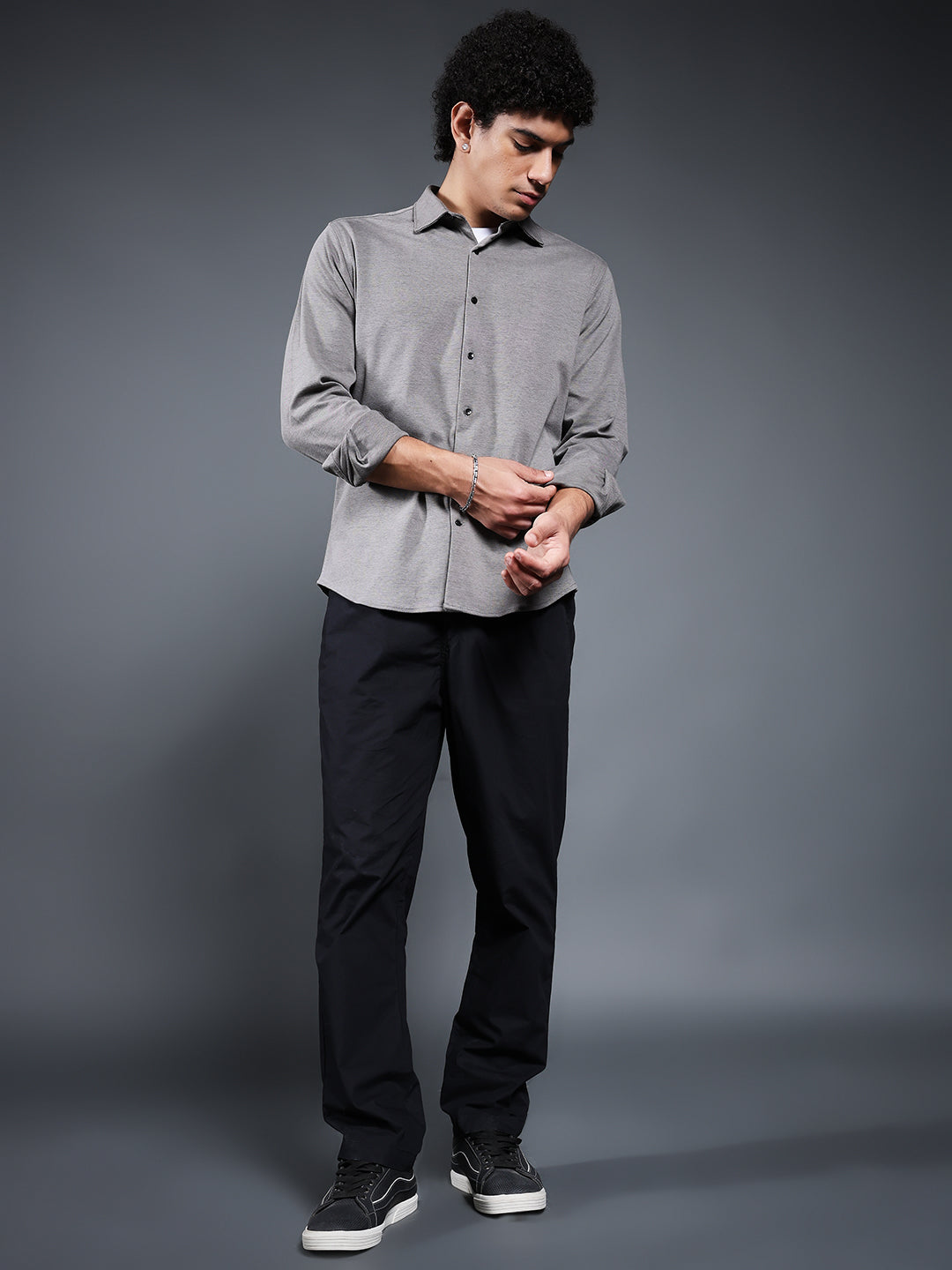 Mens Full Sleeves Shirt - Ash Grey
