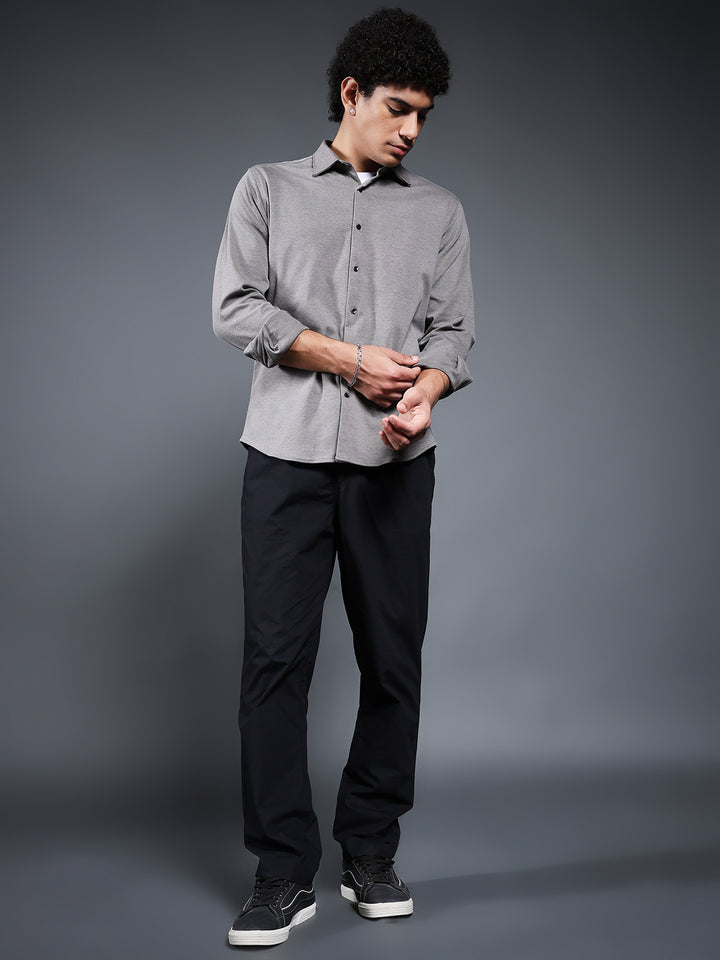 Mens Full Sleeves Shirt - Ash Grey