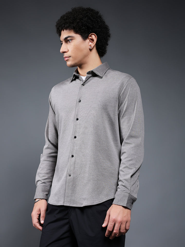Mens Full Sleeves Shirt - Ash Grey