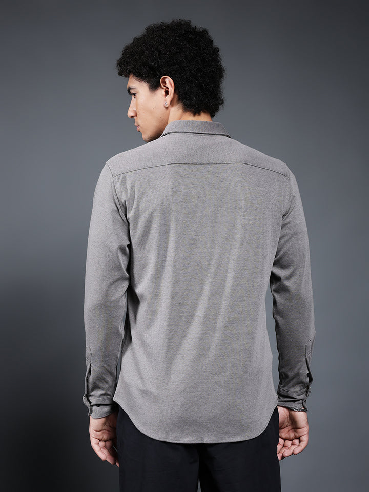 Mens Full Sleeves Shirt - Ash Grey