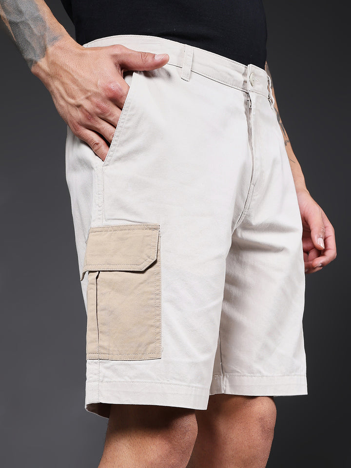 Men's Cotton Utility Cargo Shorts with Multi-Pockets – Camel