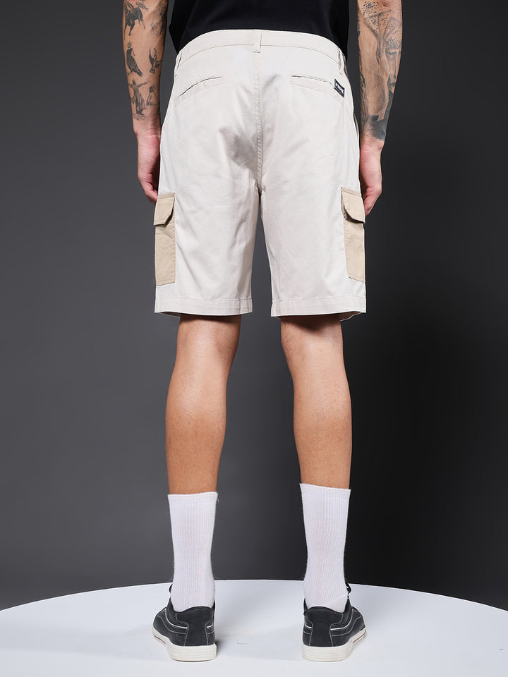 Men's Cotton Utility Cargo Shorts with Multi-Pockets – Camel