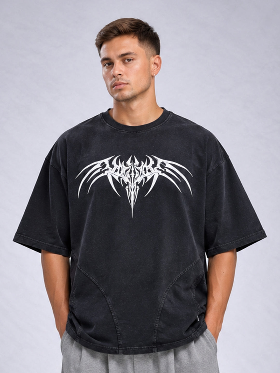 Men Premium Retro Wash Oversized Terry T-shirt