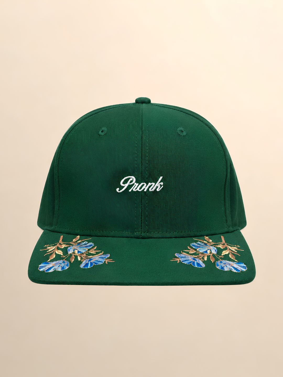 🎁 Pronk Emerald Bloom Hip-Hop Cap - Forest Green
