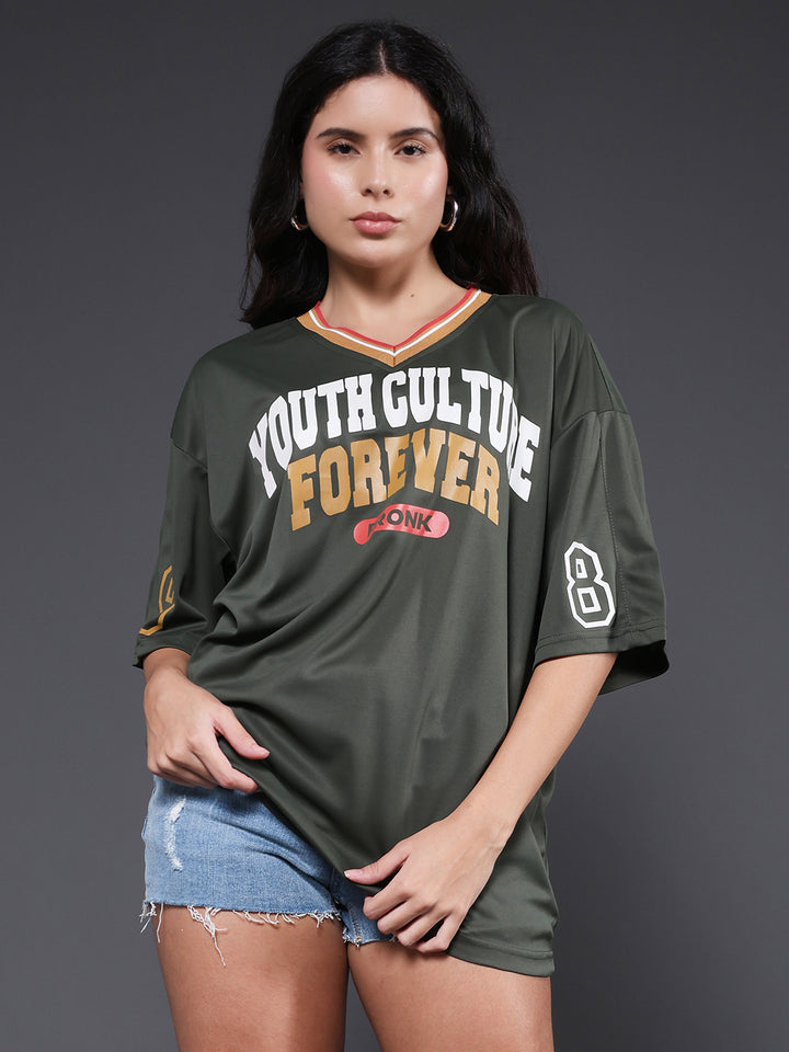 Women Oversized Varsity T-Shirt