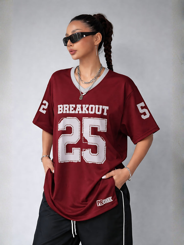 Women Oversized Varsity T-Shirt