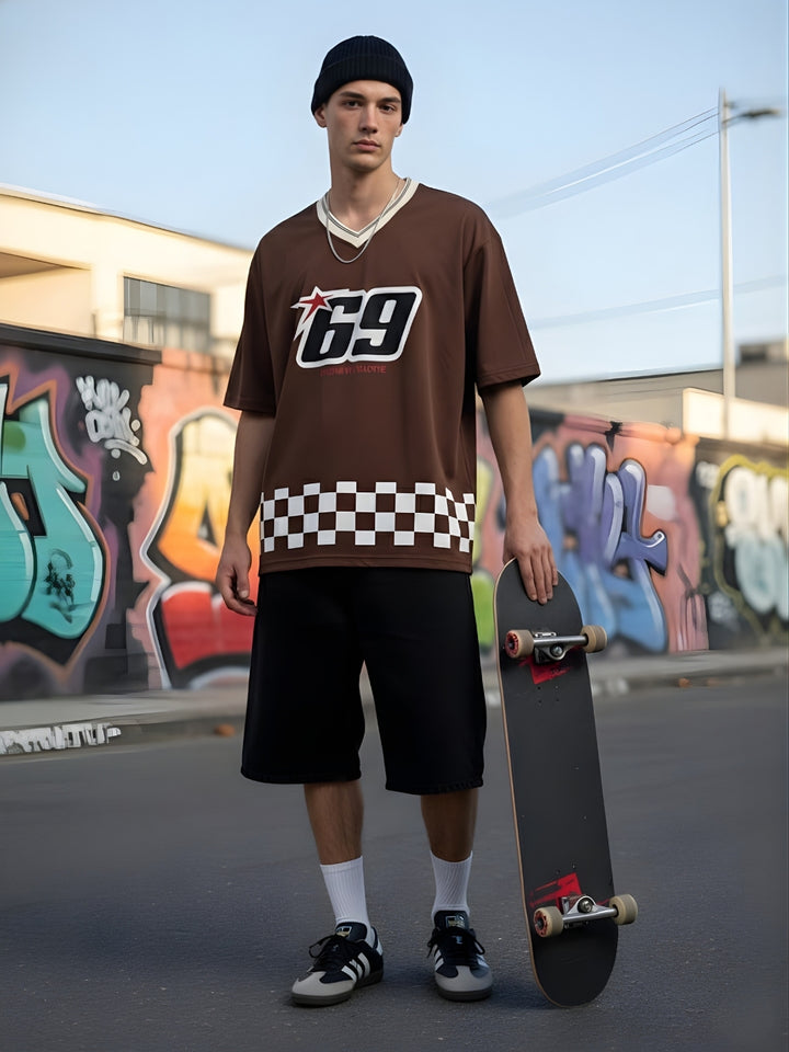 Men Oversized Varsity T-Shirt