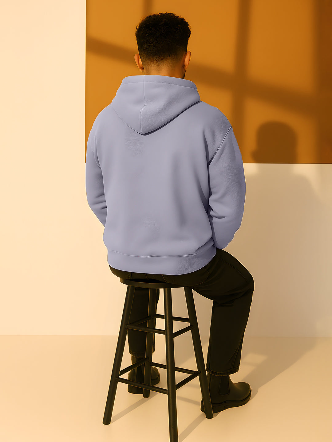 Solid Men Drop Shoulder Premium Terry Hoodie - Ash Grey