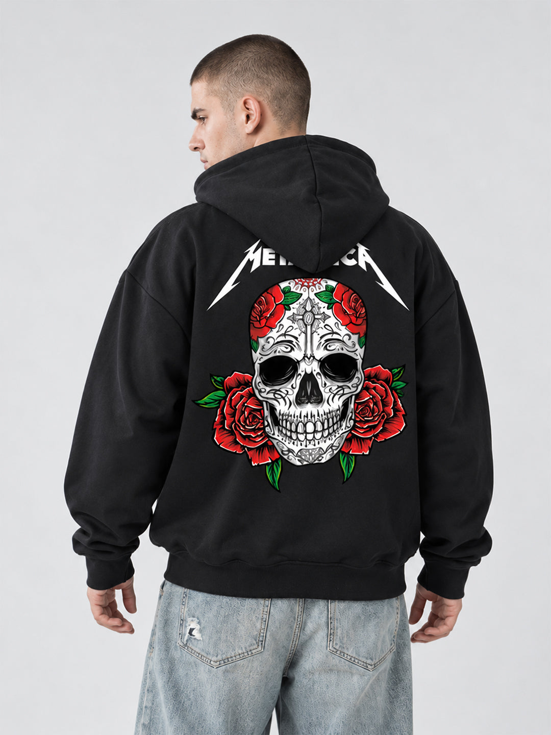 Metallica  Men Drop Shoulder Premium Terry Hoodie