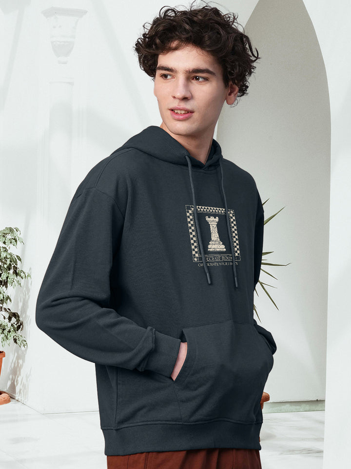 CHECKMATE Men Drop Shoulder Premium Terry Hoodie