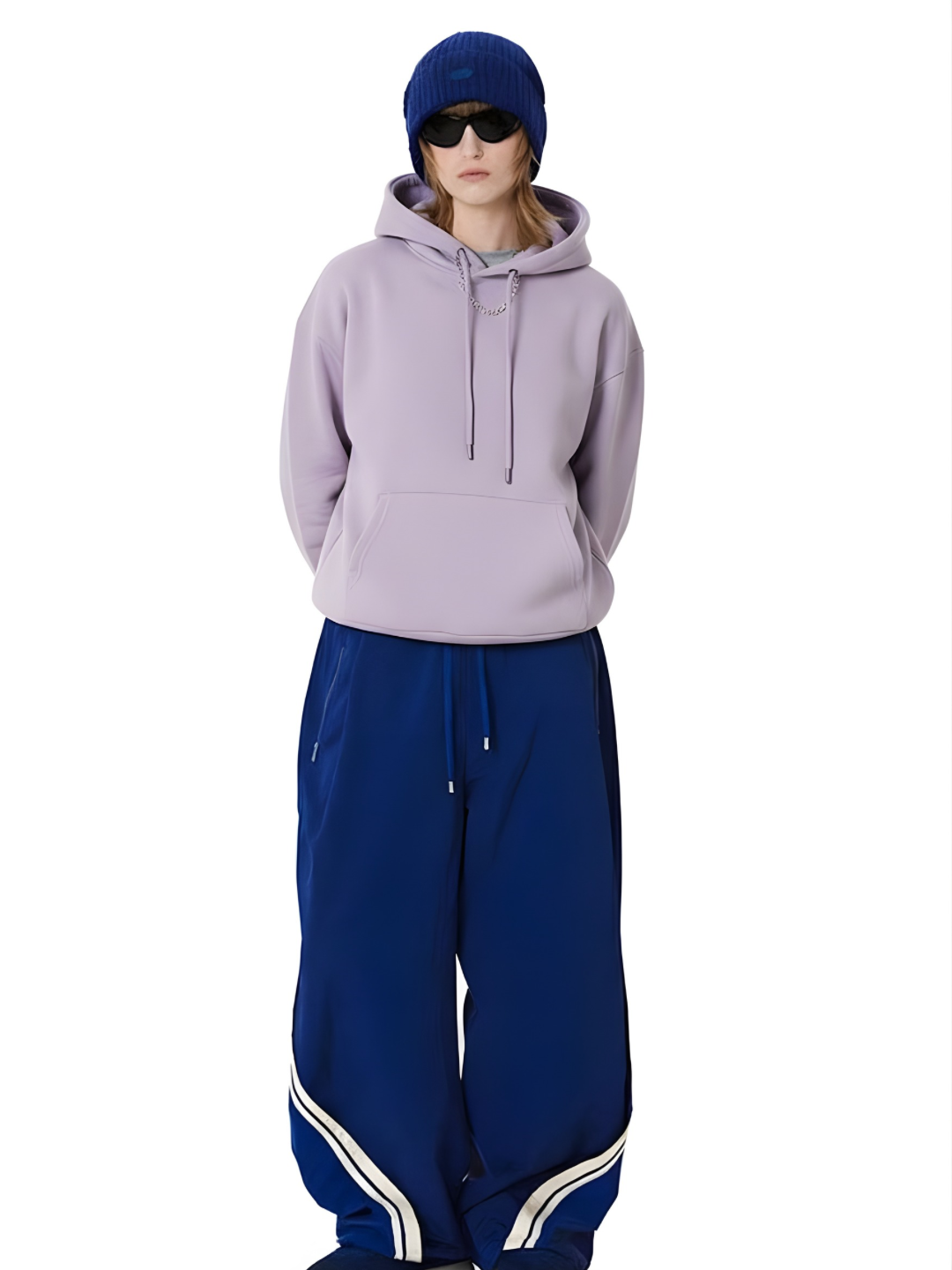 Solid Women Drop Shoulder Loose Fit Hoodie | Lilac | Pronk