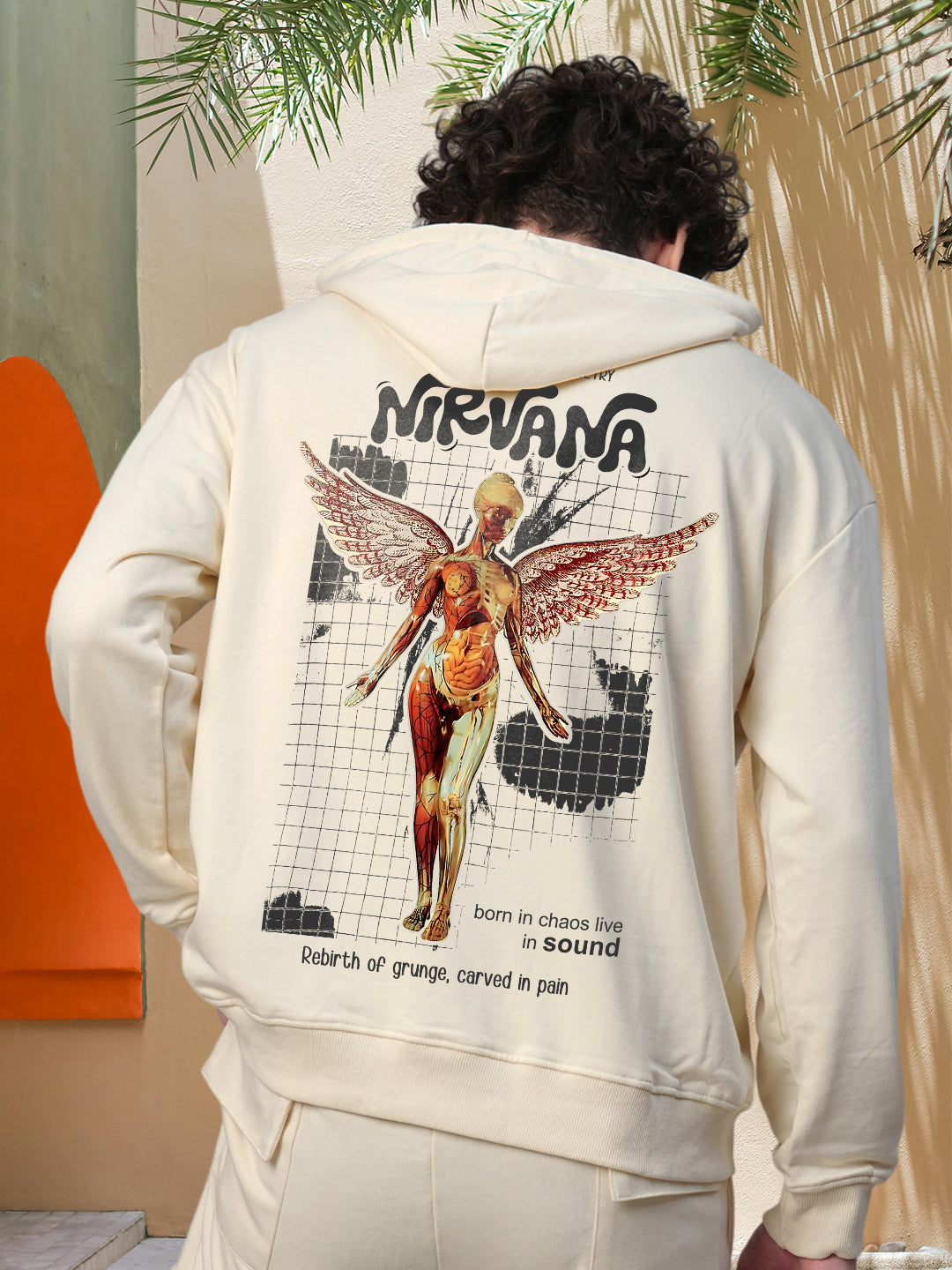 GRUNGE REBIRTH Men Drop Shoulder Premium Terry Hoodie