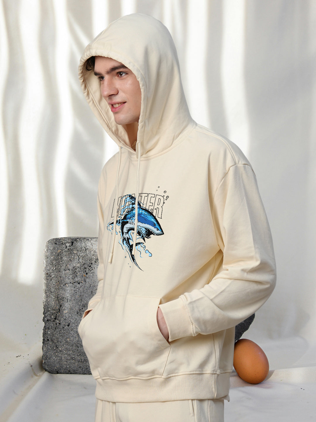 SILENT HUNTER Men Drop Shoulder Premium Terry Hoodie