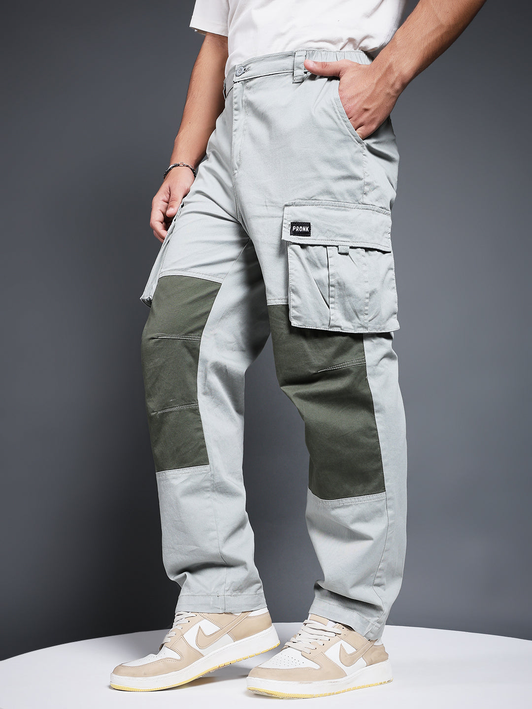 Men Utility Cargo - Olive Green