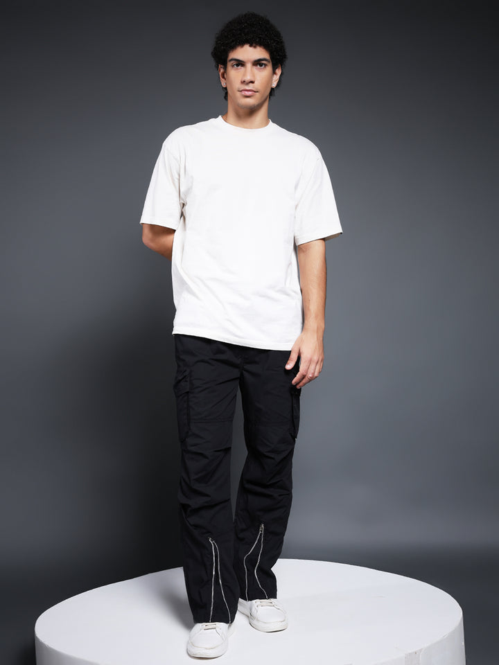 Men Utility Cargos- Black