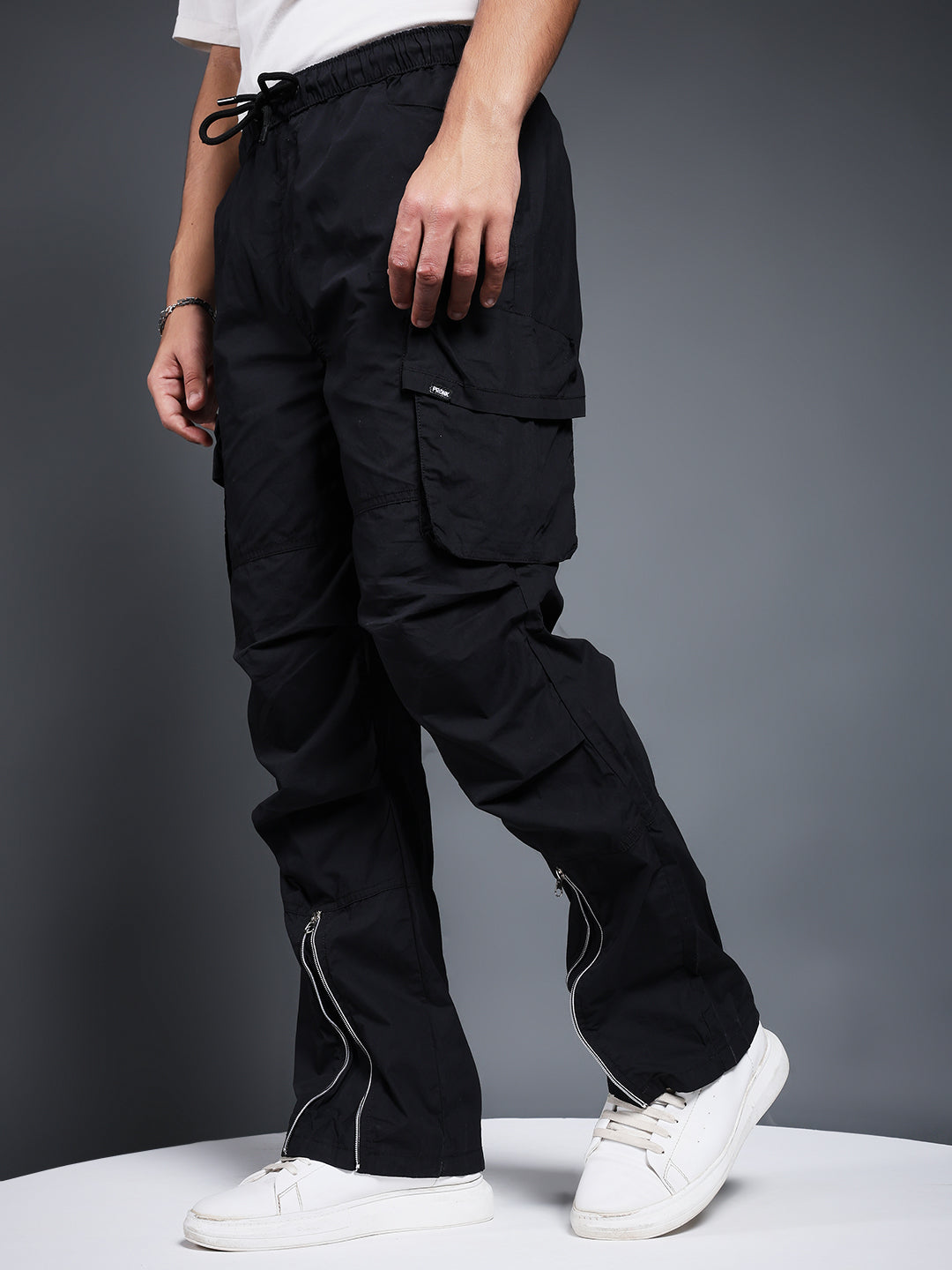 Men Utility Cargos- Black
