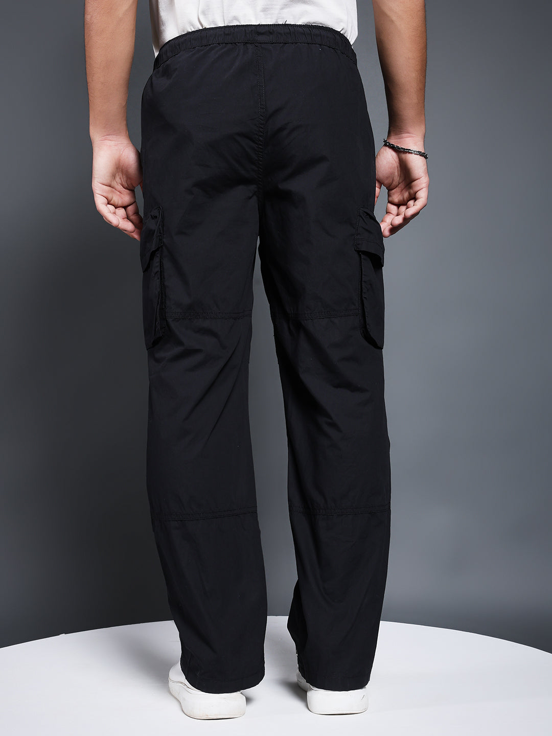 Men Utility Cargos- Black
