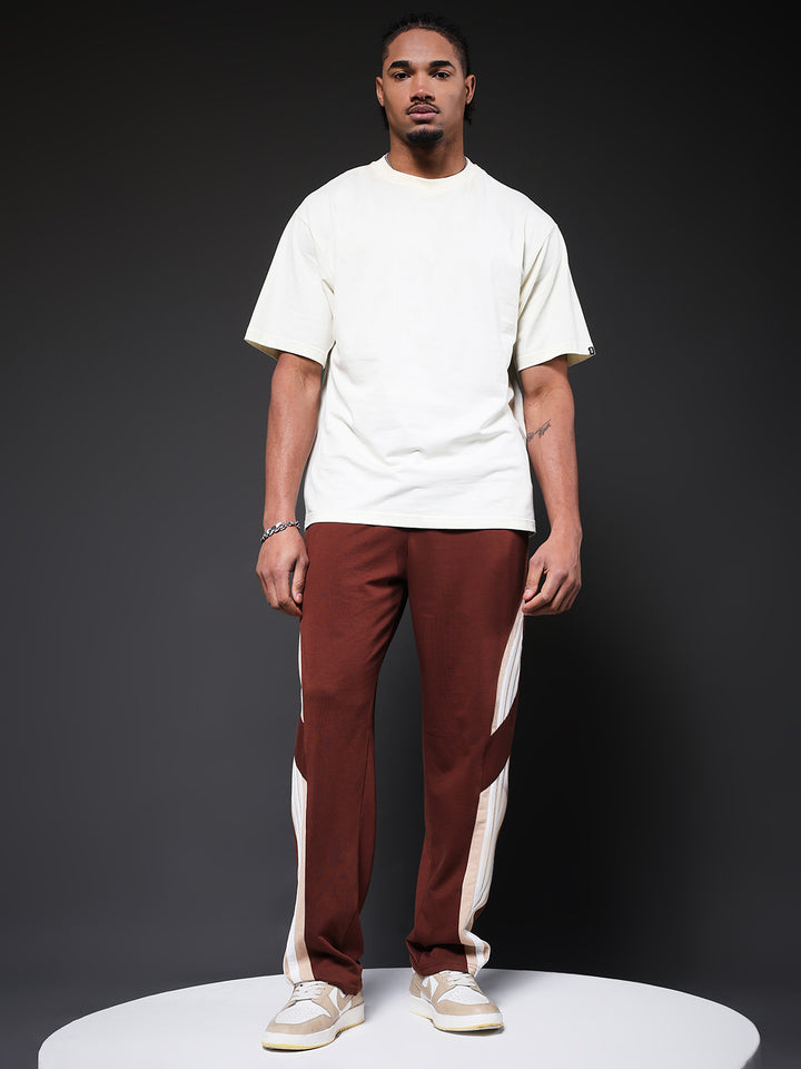 Men Premium Terry Jogger with Side Stripes - Cocoa