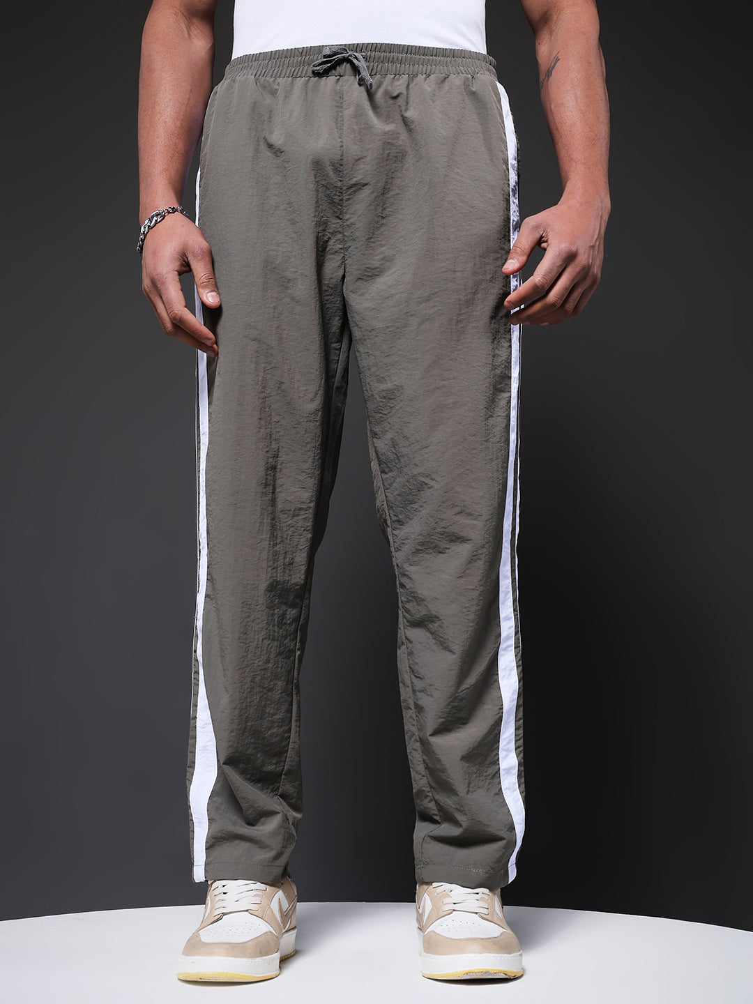 Men Premium Jogger with Side Stripes - Grey