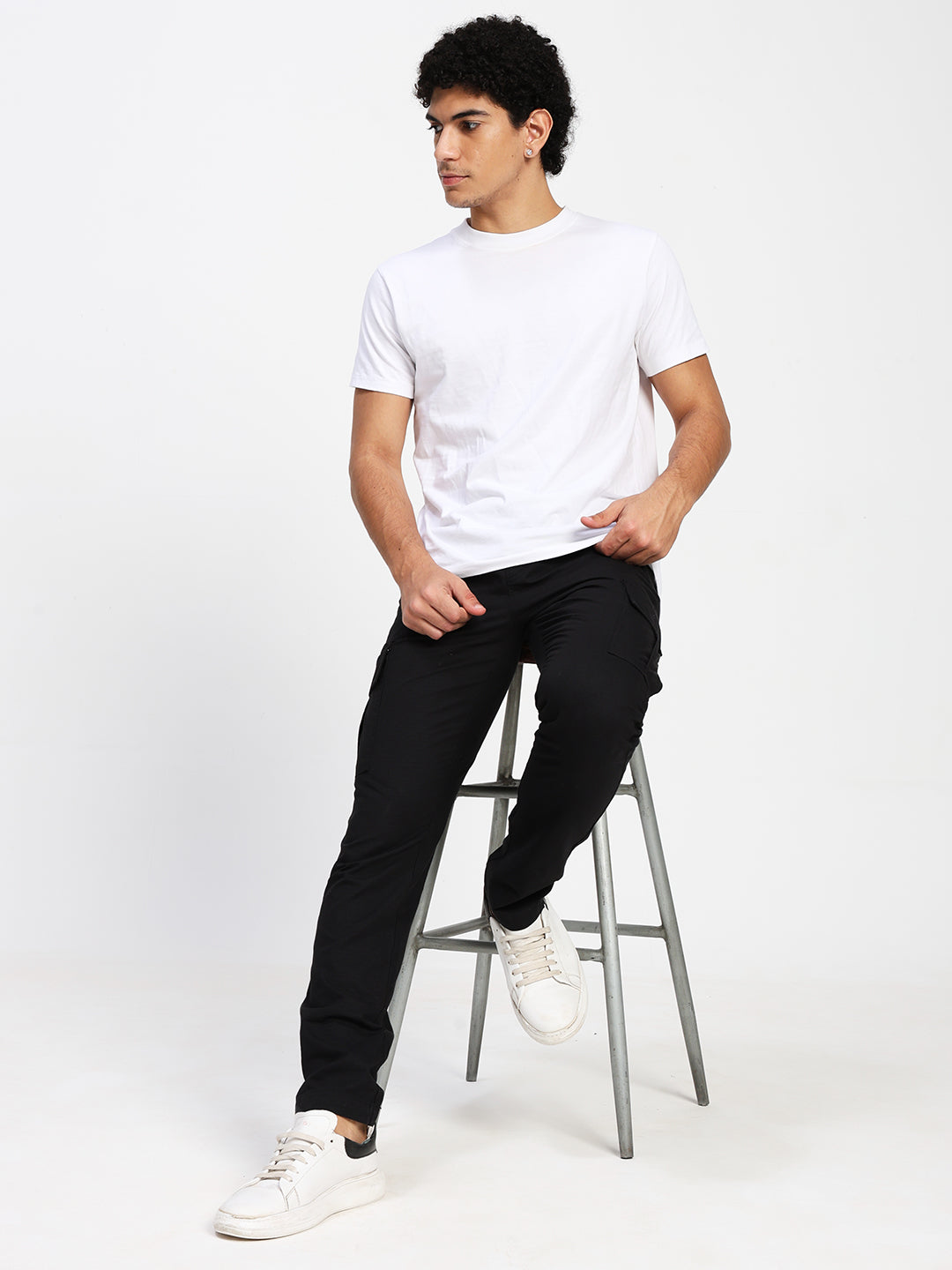 Men Utility Cargos- Black