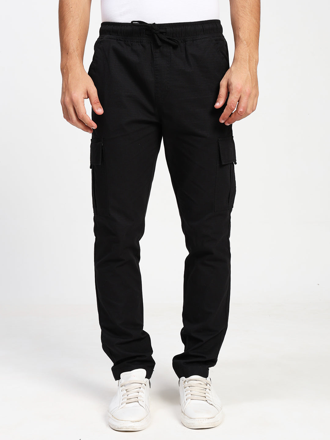 Men Utility Cargos- Black