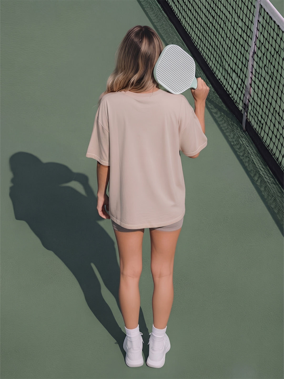 PICKLEBALL CLUB Women Printed Oversized Printed T-Shirt