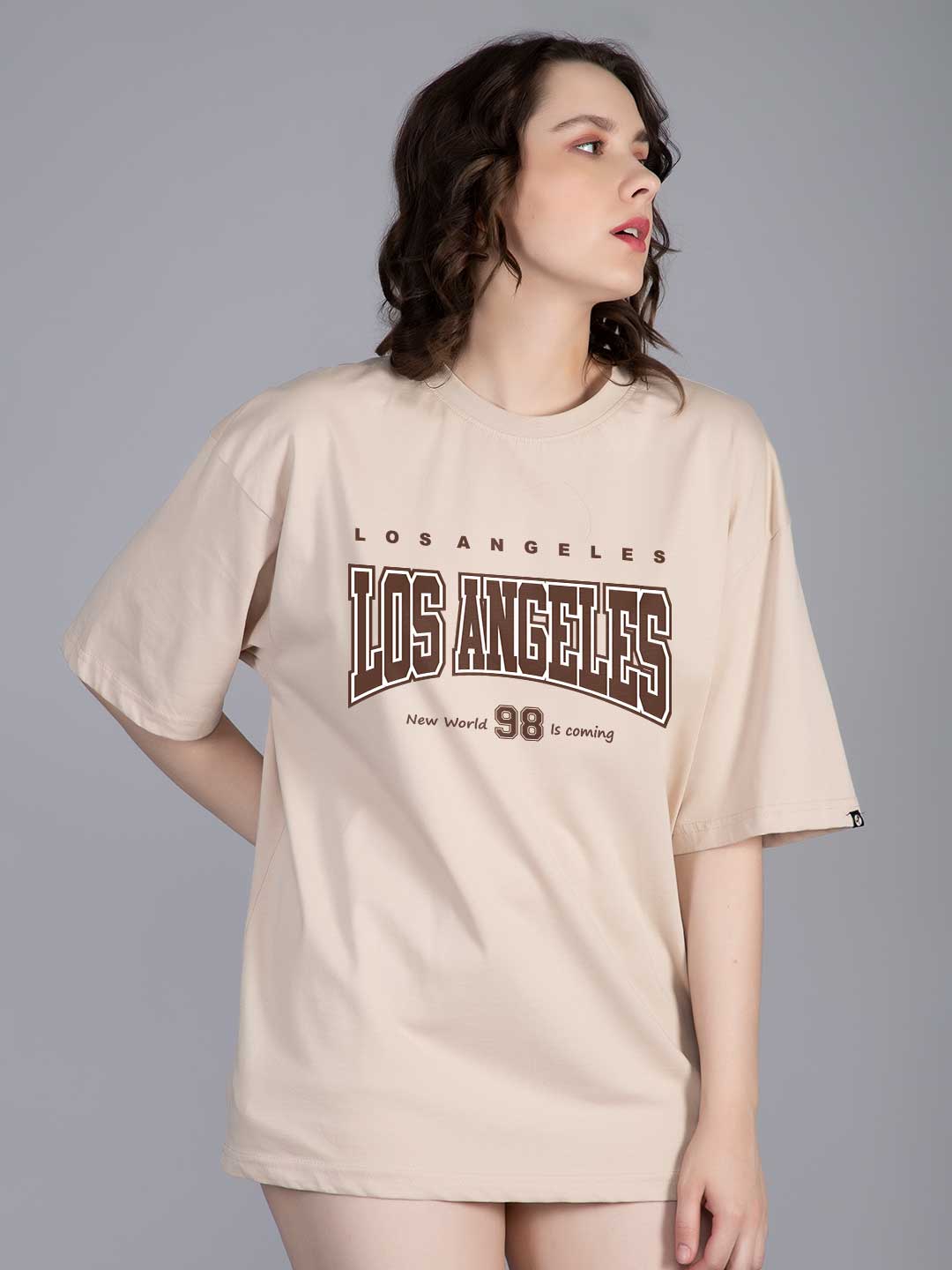 NEW WORLD Women Graphic Oversized Printed T-Shirt