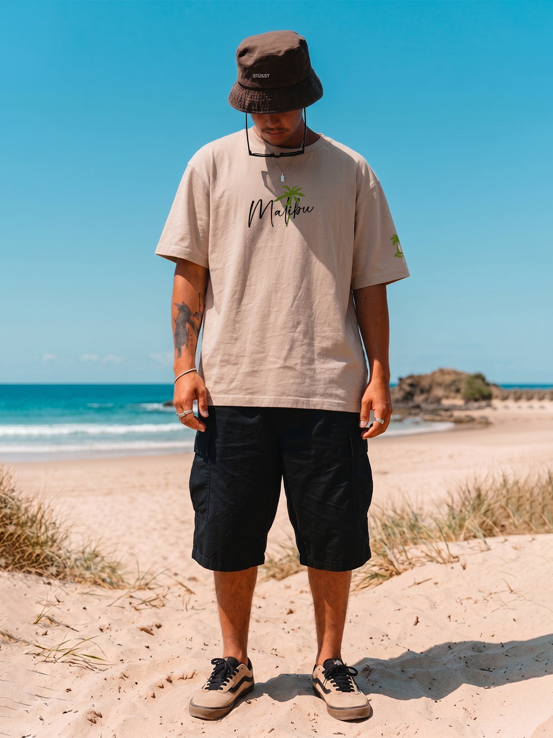 Malibu Men Printed Oversized T-Shirt