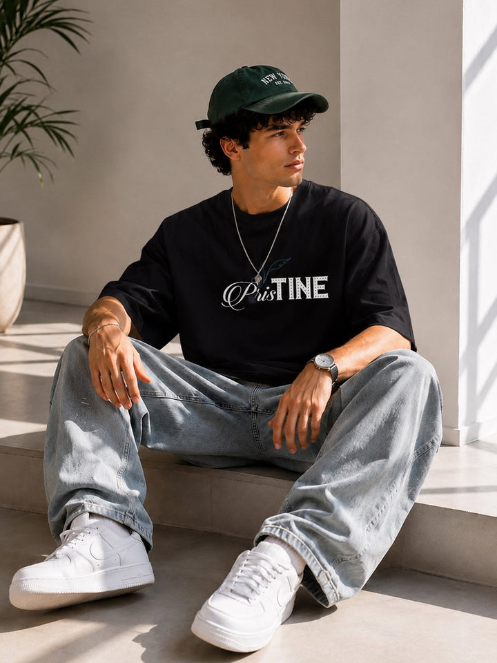 PRISTINE Men Printed Oversized T-Shirt