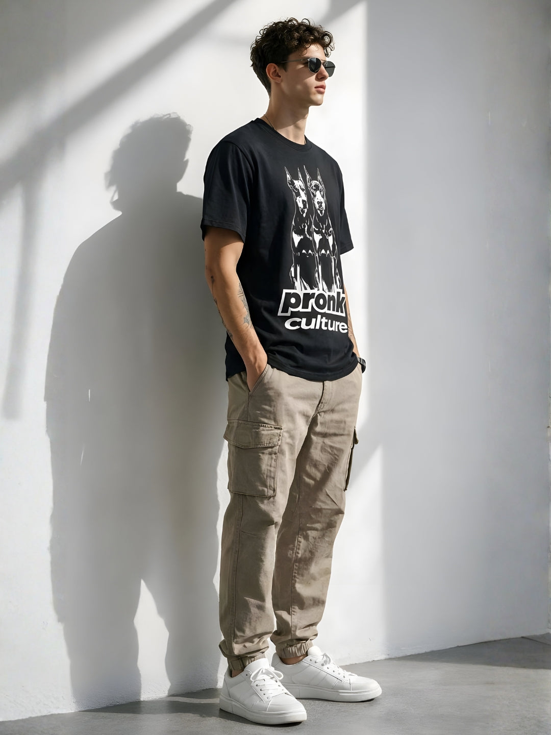 PRONK CULTURE Men Printed Oversized T-Shirt