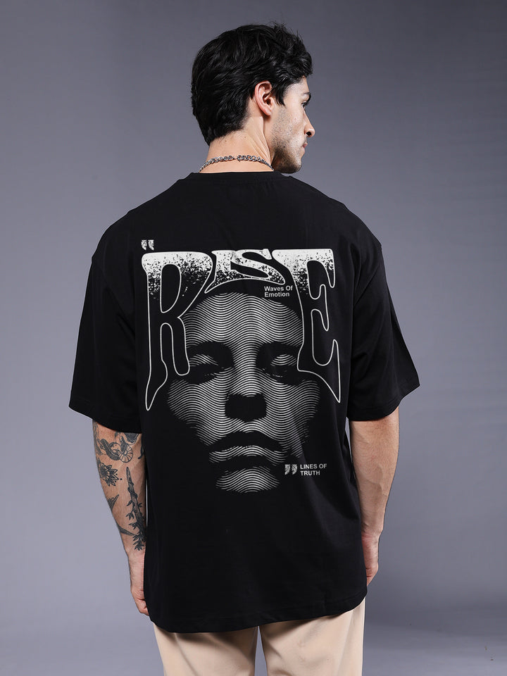 SHADOW RISE Men Printed Oversized T-Shirt