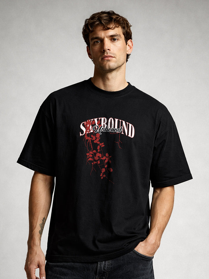SKYBOUND Men Printed Oversized T-Shirt