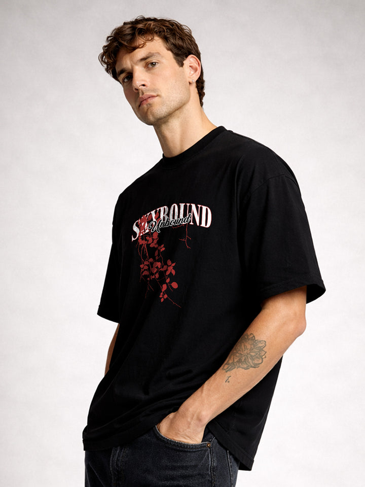 SKYBOUND Men Printed Oversized T-Shirt