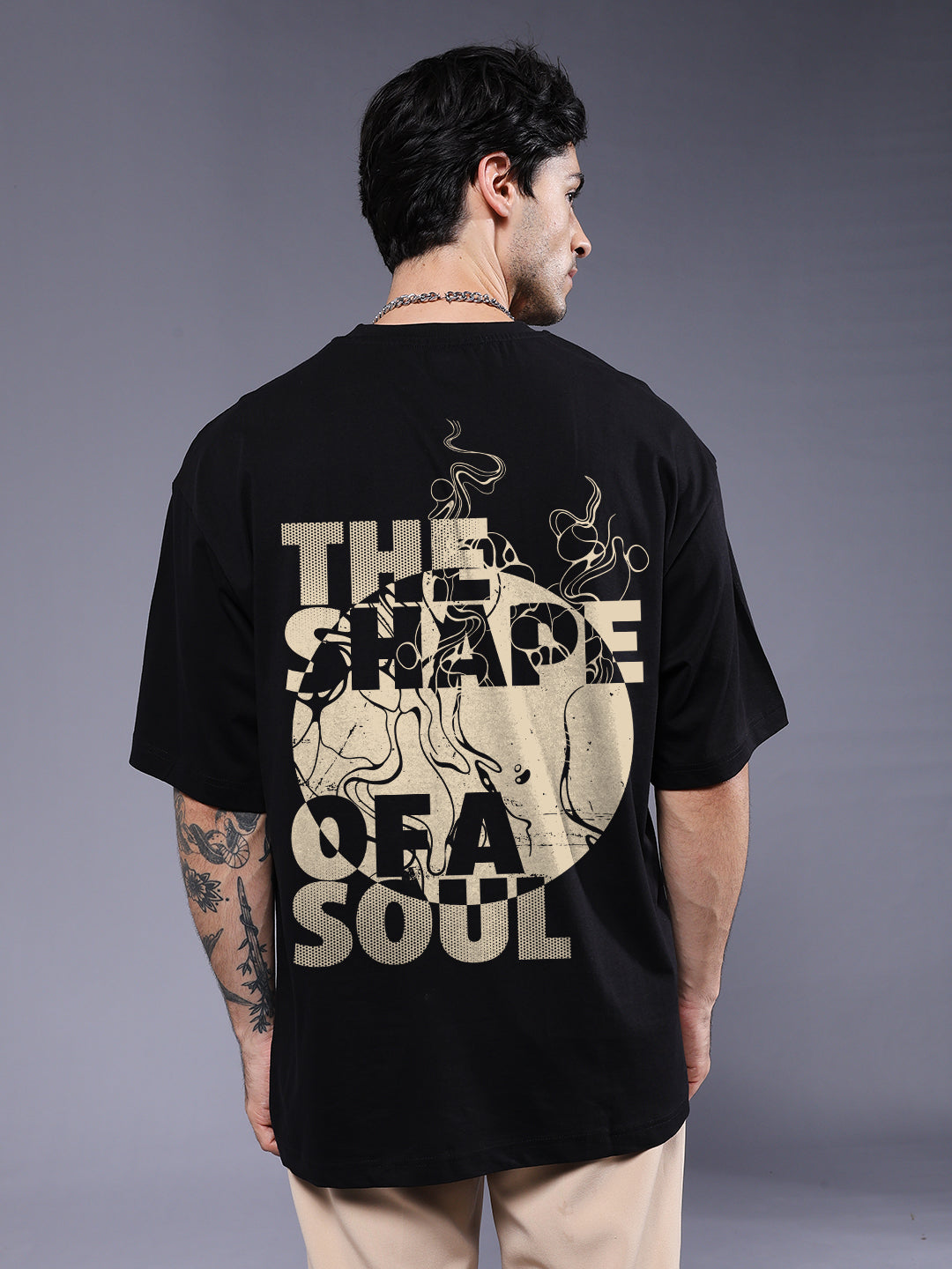 SHAPE OF SOUL Men Printed Oversized T-Shirt