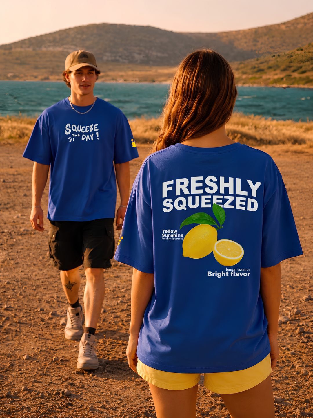 Squeezed  Lemon  Men Printed Oversized T-Shirt