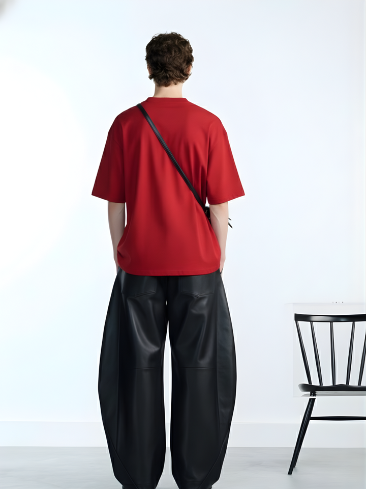 Solid Men Oversized T-Shirt - Candy Red
