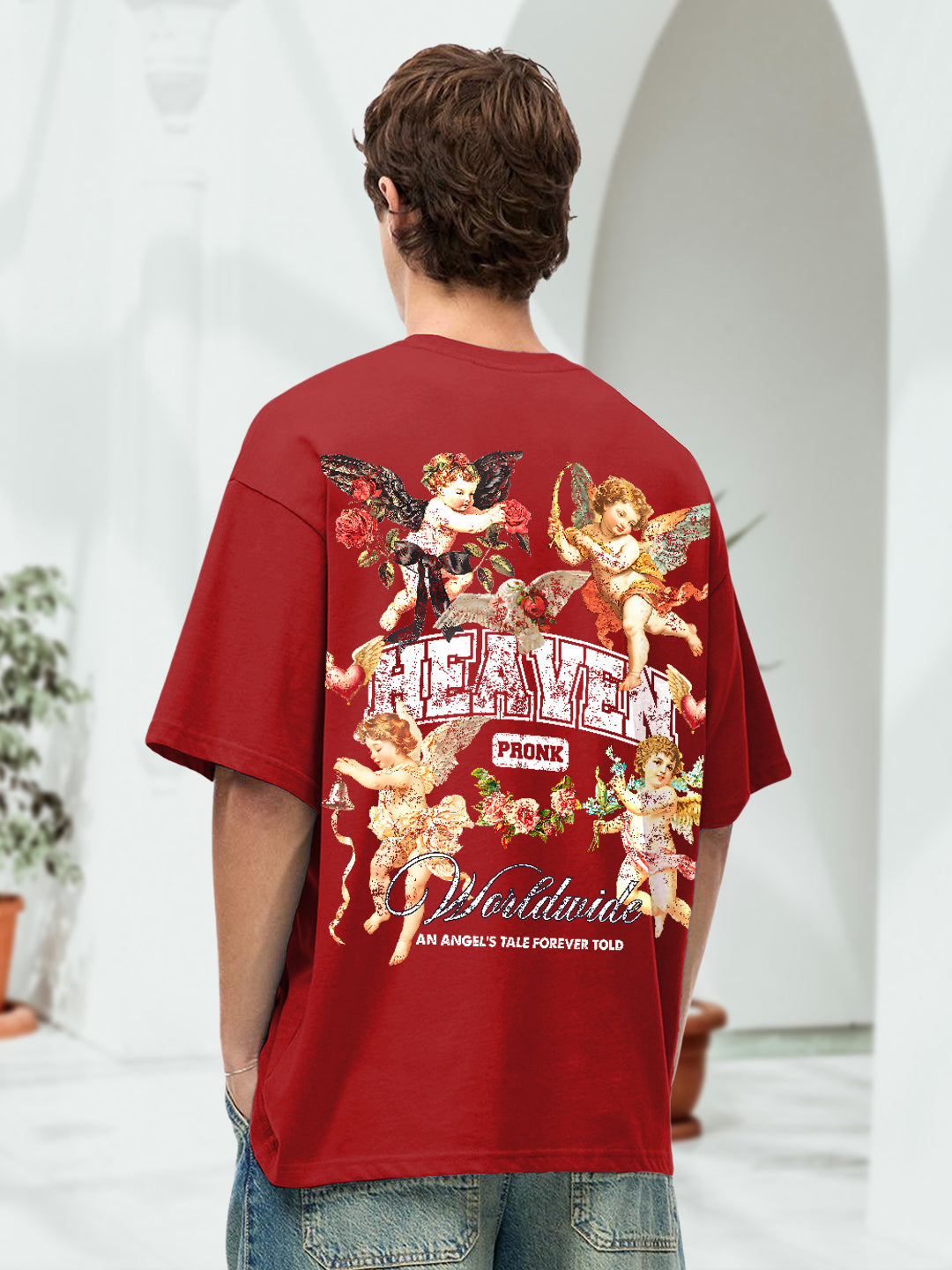 HEAVEN Men Printed Oversized T-Shirt