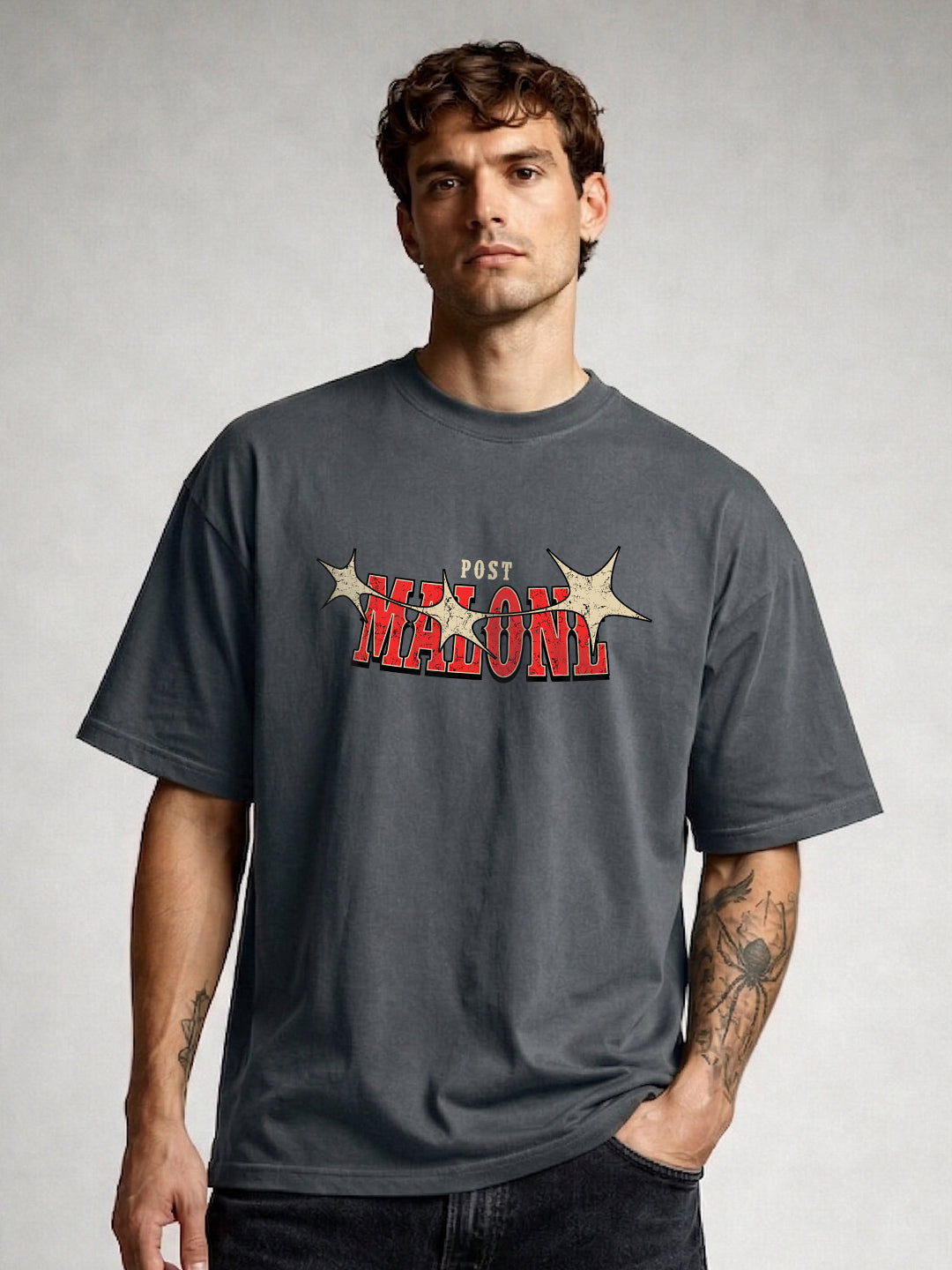 STAMP OF SOUND Men Printed Oversized T-Shirt