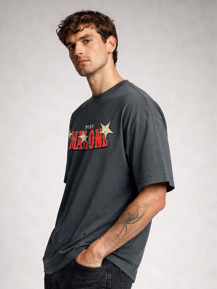 STAMP OF SOUND Men Printed Oversized T-Shirt