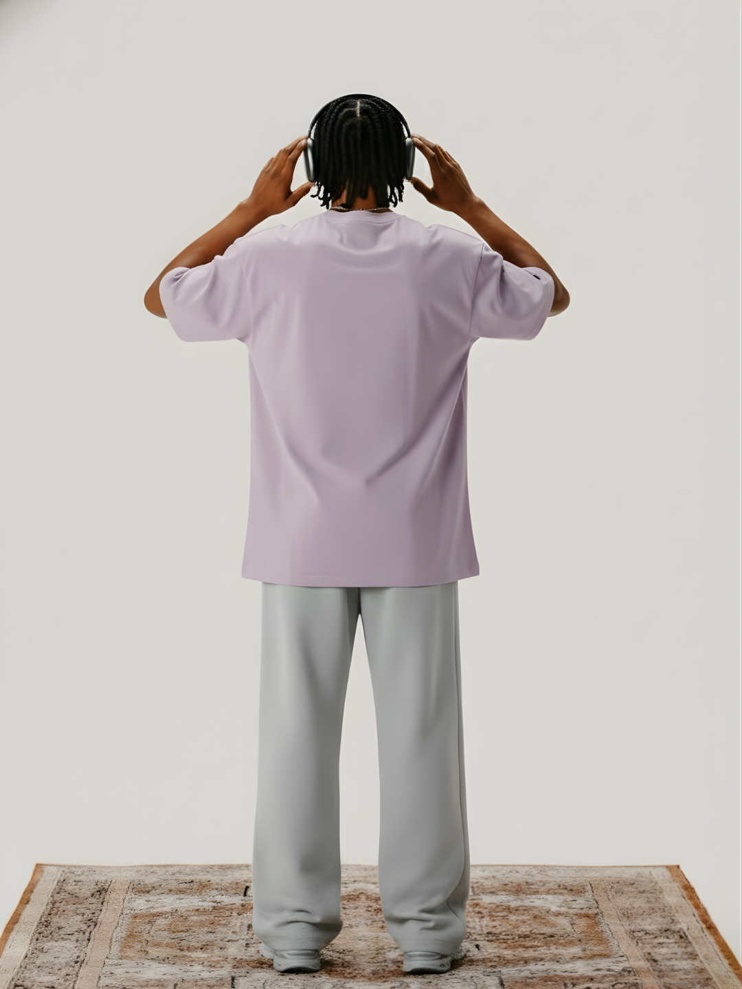 Solid Men Oversized T-Shirt - Lilac