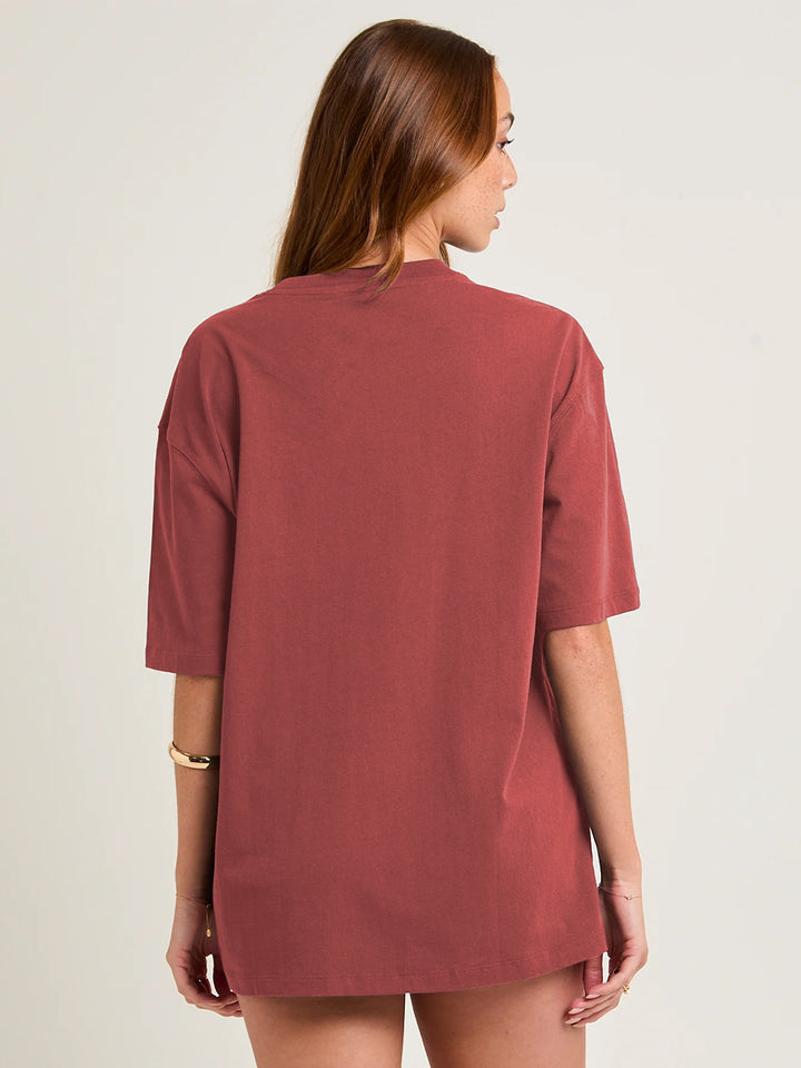 RHYTHM BLOCK Women Graphic Oversized Printed T-Shirt